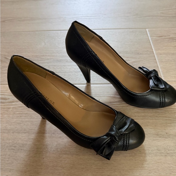 Ann Taylor Shoes - 2 Pairs Ann Taylor Black Leather Heels Size 7